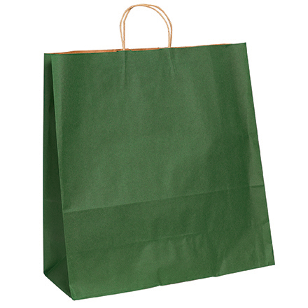 18 x 7 x 18 <span class='fraction'>3/4</span>" Green Tinted Shopping Bags